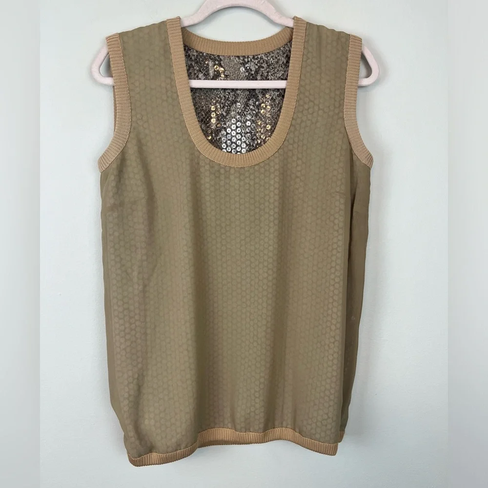 Vintage Mila Schon Italy Animal Print Sequin Sleeveless Top Size 42/8 Mob Wife - Picture 7 of 8